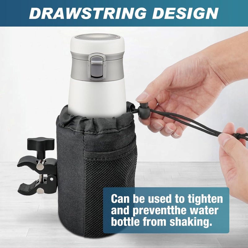 Frokom Motorcycle Cup Holder, Oxford Fabric Motorcycle ATV Drink Holder with 0.75"-1.5" Metal Alligator Clamp, Larger Water Bottle Holder for Motorcycle, Bike, Wheelchair, Scooter,Kayak,Walker,UTV/ATV - Image 5